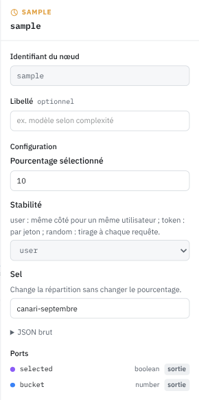Configuration du nœud sample